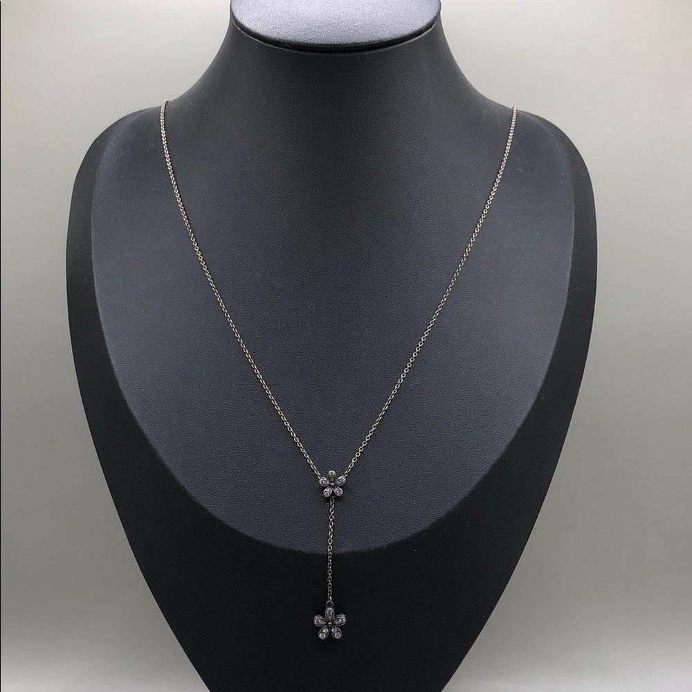 Pandora Dazzling Daisies  Sterling Silver 925 Y Drop Chain Necklace Dainty.